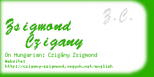 zsigmond czigany business card