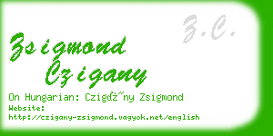 zsigmond czigany business card